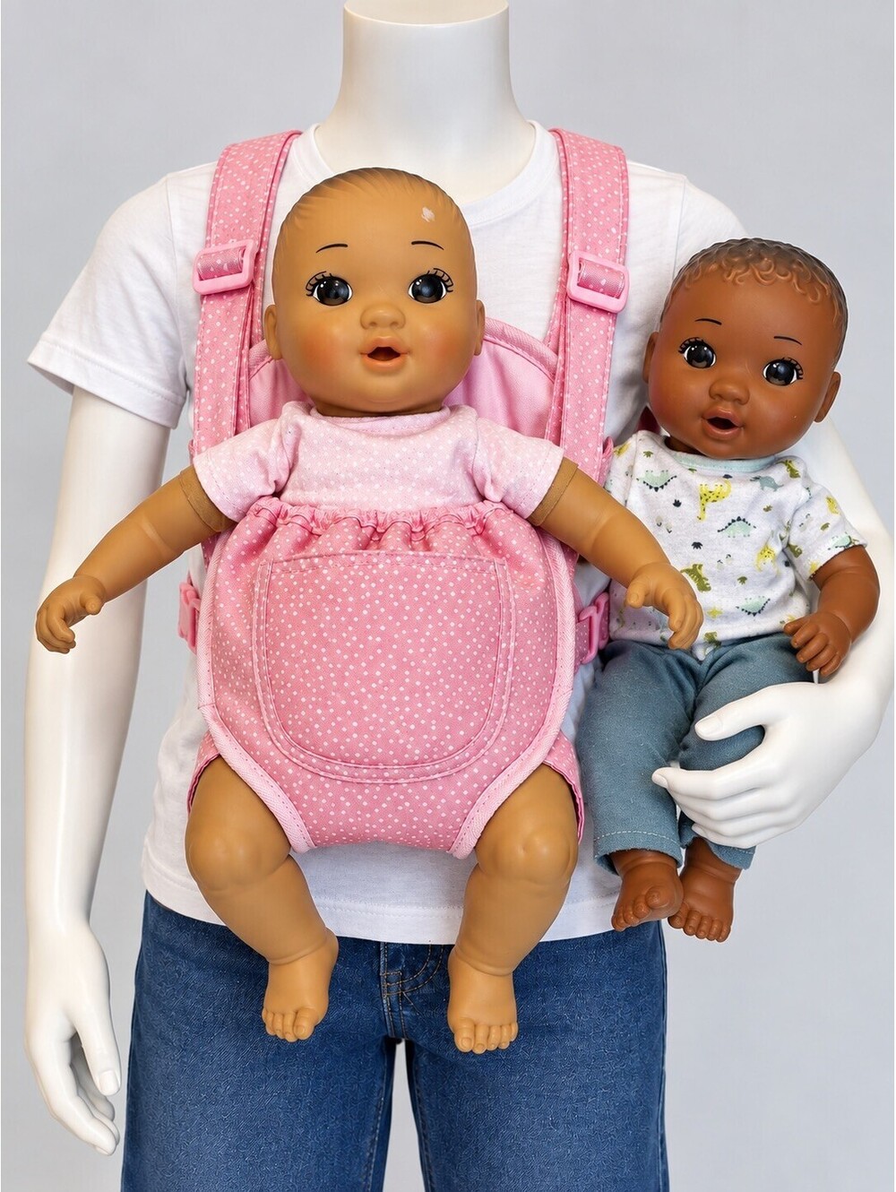 Gigglescape 14” Baby Doll Pair w/ Carrier Gender Neutral Target Dolls